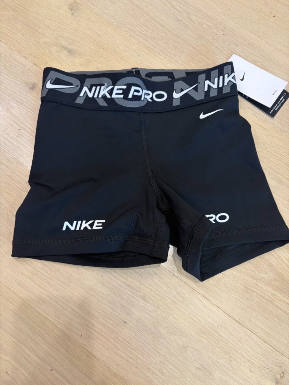 NWT Nike Pro Women's Mid-Rise 3" Graphic Biker Shorts - Black - XS
